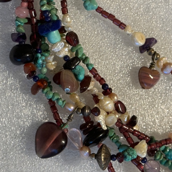 Judy Rosetta OOAK Necklace - Santa Domingo - Turquoise - Pearls - Picture 10 of 13